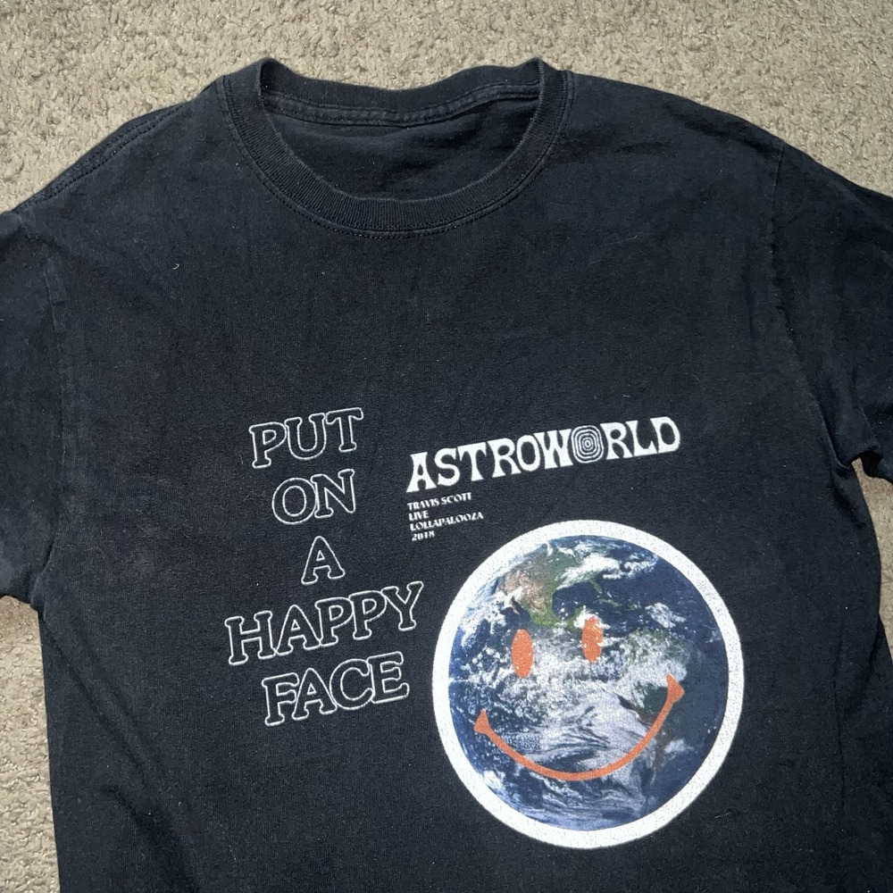 Astroworld T Shirt Mens‎ S Travis Scott Put On A Happy Face Down To Earth 2018